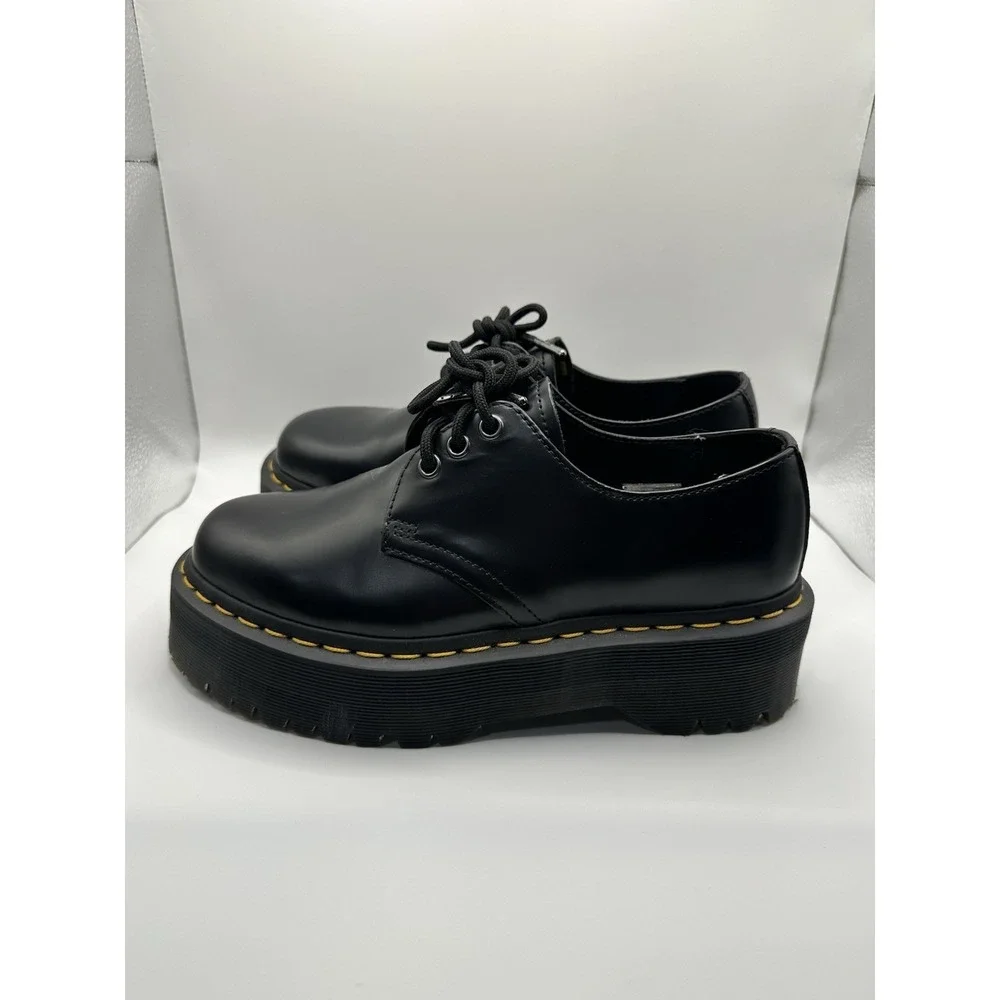 Dr.‎ Martens Oxford Shoes Womens 7 Mens 6  US 1461 Quad Black Leather Platform